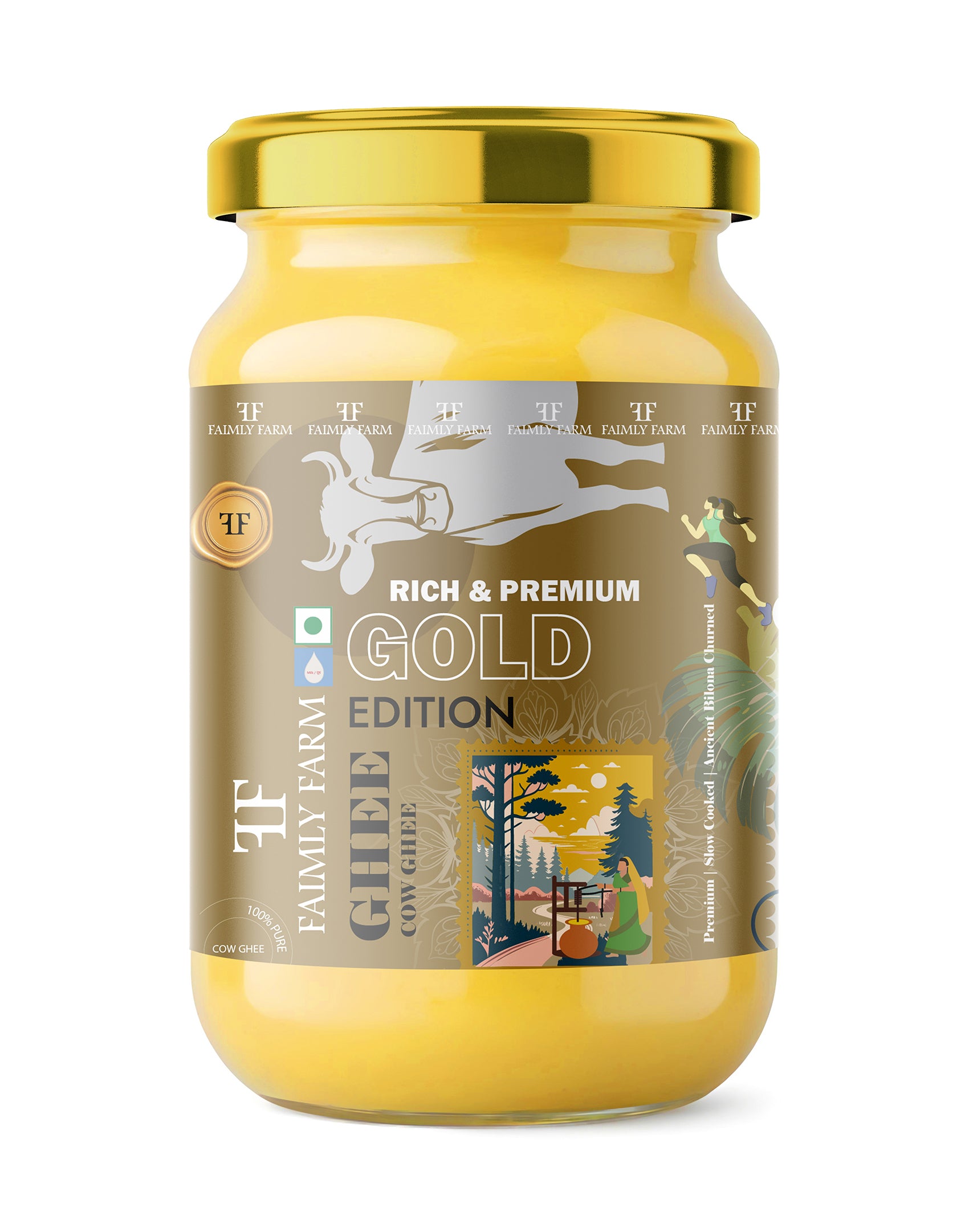 Faimly Farm Gold Edition A2 Cow Ghee Slow Cooked in Ancient Bilona Style – A2 Cow Ghee