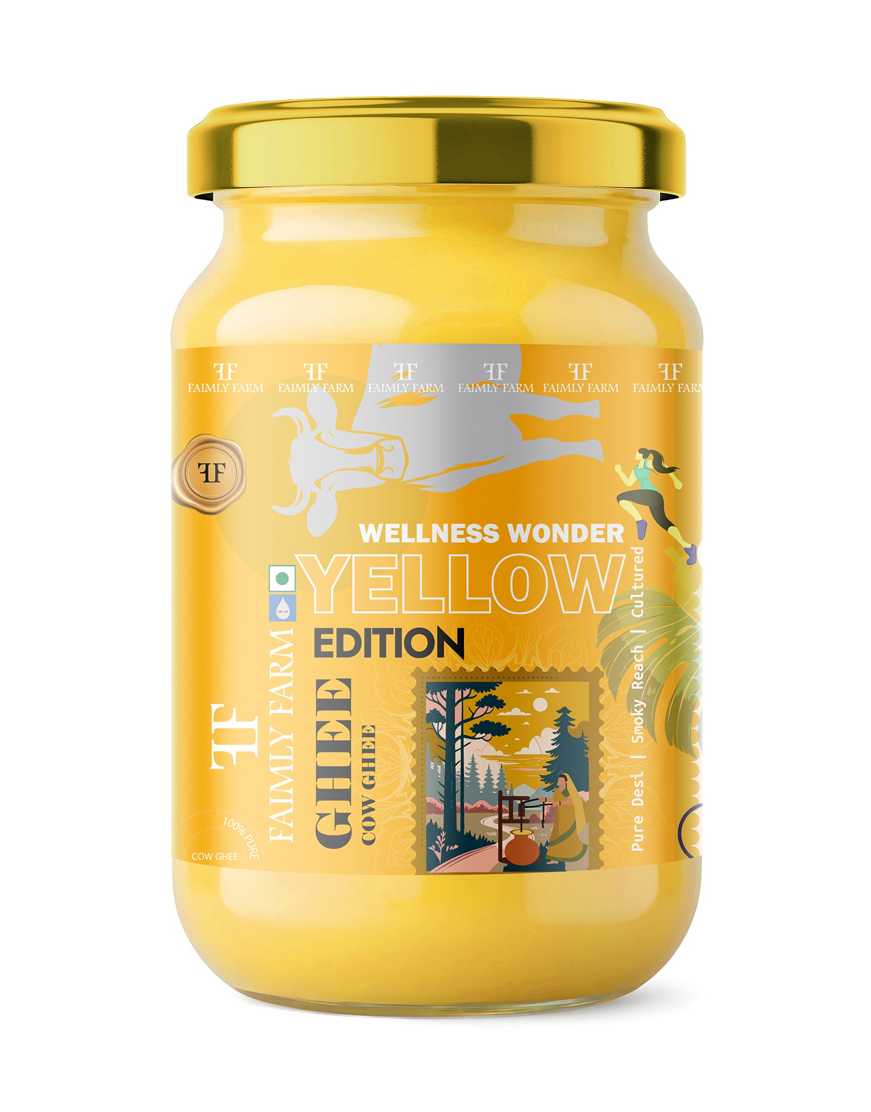 Faimly Farm Yellow Edition Cultured A2 Cow Ghee Pure Desi and Smoky Rich – A2 Cow Ghee