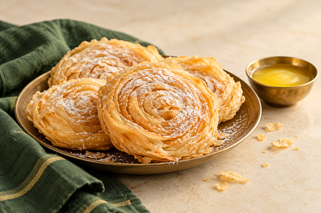 Chiroti Recipe with A2 Ghee (Flaky Layered Sweet)
