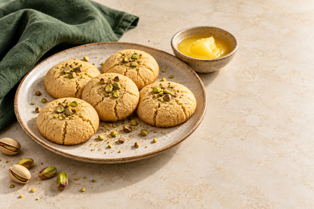 AI-generated illustration: Nankhatai with Ghee: Dough Texture and Baking Cues