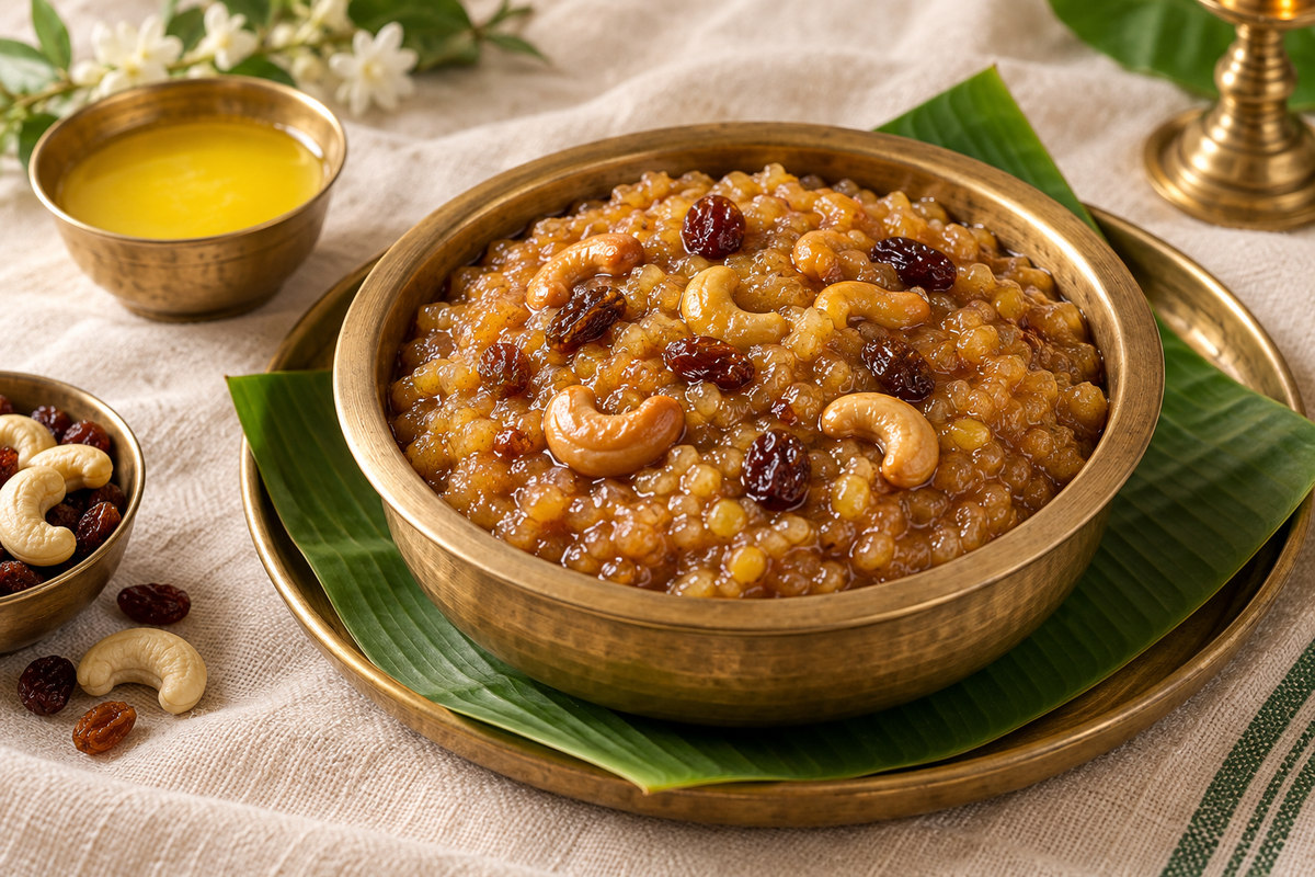 Sweet Pongal (Sakkarai Pongal) Recipe with A2 Ghee