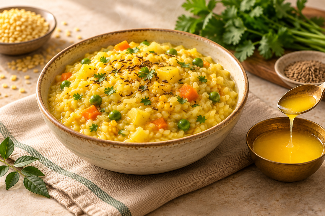 Soft Vegetable Khichdi Recipe with A2 Cow Ghee