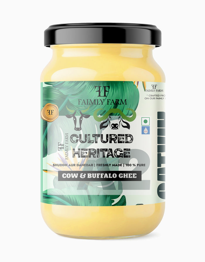 Faimly Farm Cultural Heritage Satvik A2 Cow & Buffalo Blend Ghee – A2 Cow & Buffalo Blend Ghee