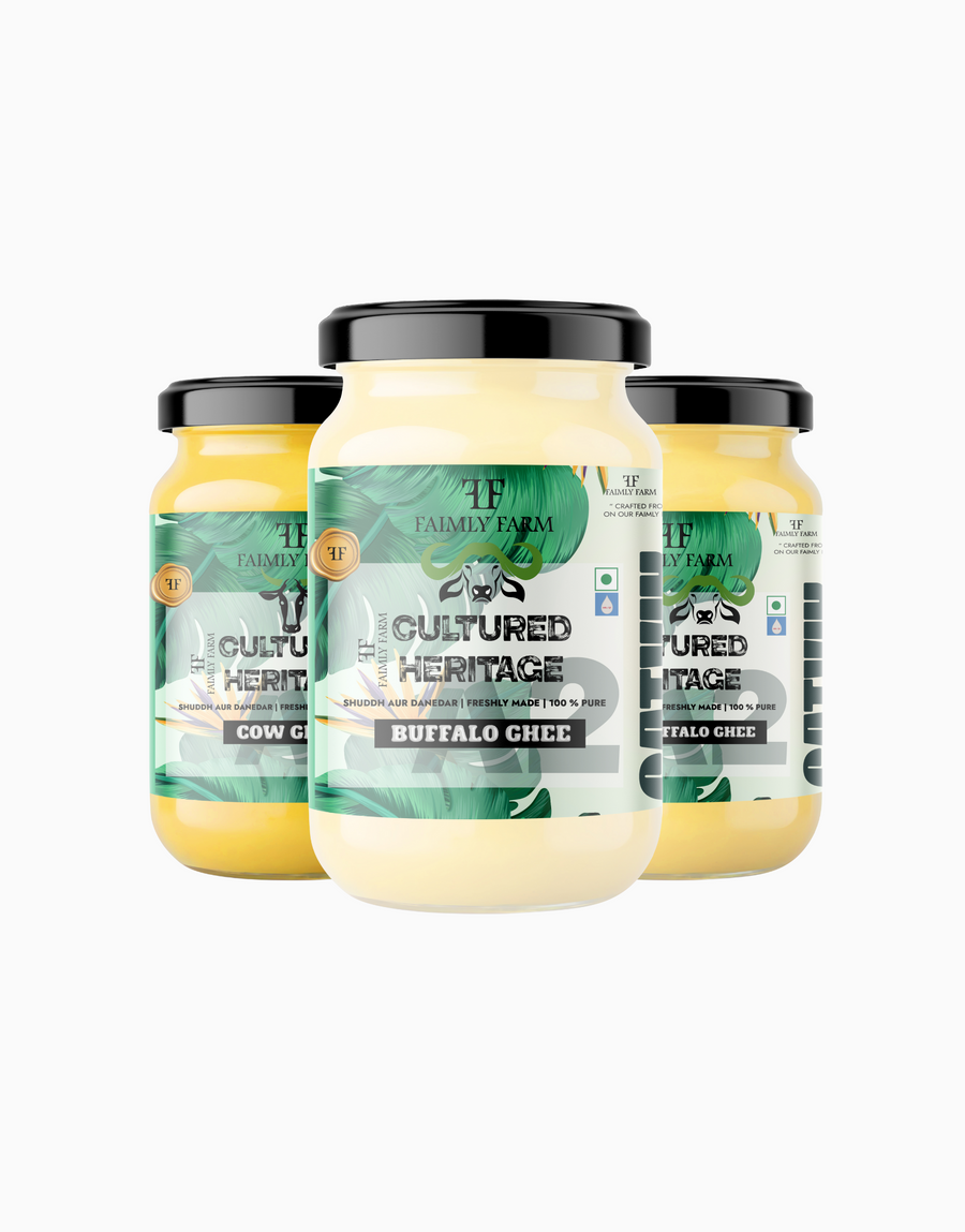 Faimly Farm Cultural Heritage Satvik A2 Ghee Trio Ghee Pack – A2 Ghee Trio Pack
