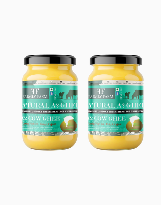 Natural A2 Cow Ghee Smoky Fresh and Heritage Churned Twin Ghee Pack