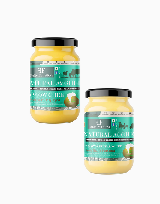 Natural A2 Ghee Smoky Fresh and Heritage Churned Kitchen Duo Pack