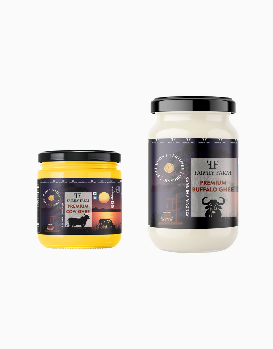 Faimly Farm Premium Cow Ghee Festive Pack – Cow Ghee, Buffalo Ghee