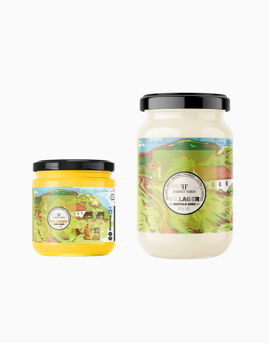 Faimly Farm Villager Cow Ghee Kitchen Duo Pack – Cow Ghee, Buffalo Ghee